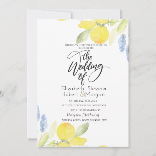 水の色レモン結婚ズ 招待状 (正面)