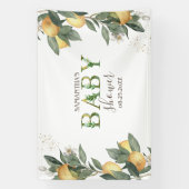 水の色レモン緑の赤ちゃんシャワー 横断幕 (縦)