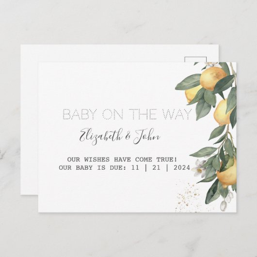 水の色レモン緑 案内ポストカード (正面/裏面)