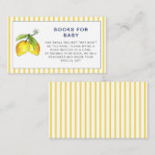 水の色レモン赤ちゃんシャワー本リクエスト エンクロージャーカード (正面/裏面)