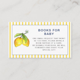 水の色レモン赤ちゃんシャワー本リクエスト エンクロージャーカード