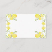 水の色レモン赤ちゃんシャワー エンクロージャーカード (裏面)