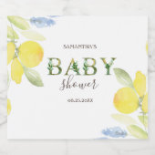 水の色レモン赤ちゃんシャワー スパークリングワインラベル (シングルラベル)