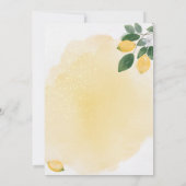 水の色レモン赤ちゃんシャワー 招待状 (裏面)