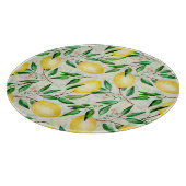 水の色レモン、シームレスな果実のパターン。 カッティングボード (角)