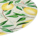 水の色レモン、シームレスな果実のパターン。 カッティングボード (角)