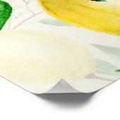 水の色レモン、シームレスな果実のパターン。 ポスター (角)