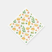 水の色レモン&ポプシクルナプキンス – 明るい スタンダードカクテルナプキン (角)