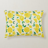水の色レモン – 黄色と緑 アクセントクッション (正面)