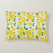 水の色レモン – 黄色と緑 アクセントクッション (裏面)