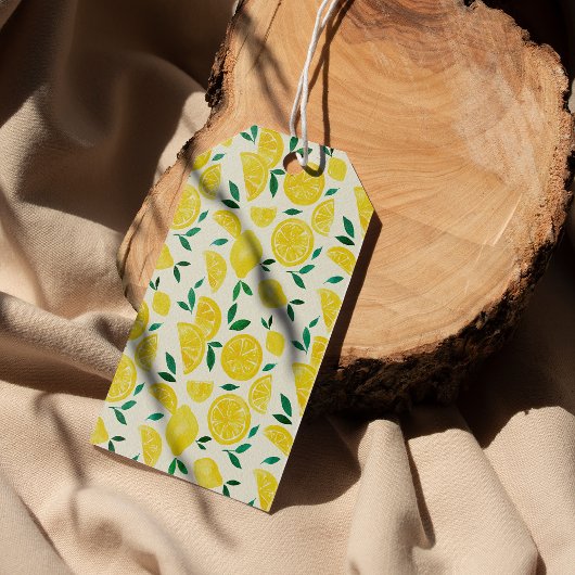 水の色レモン – 黄色と緑 ギフトタグ