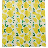 水の色レモン – 黄色と緑 シャワーカーテン (正面)