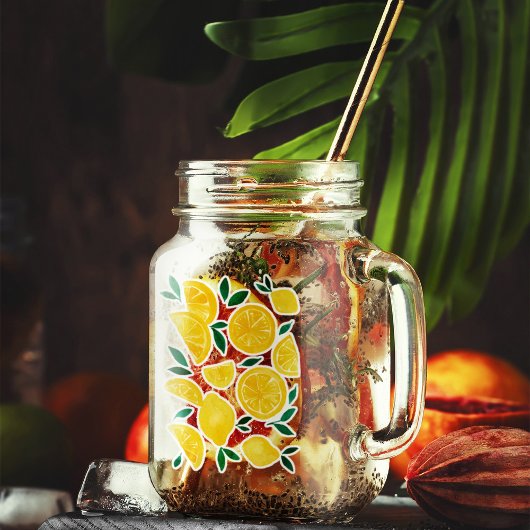 水の色レモン – 黄色と緑 シール