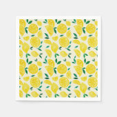 水の色レモン – 黄色と緑 スタンダードカクテルナプキン (正面)