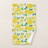 水の色レモン – 黄色と緑 バスタオルセット (ハンドタオル)