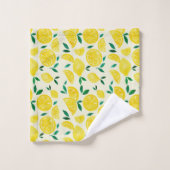 水の色レモン – 黄色と緑 バスタオルセット (ウォッシュタオル)