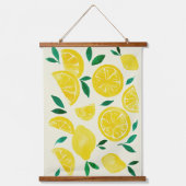 水の色レモン – 黄色と緑 吊り下げ型タペストリー (正面)