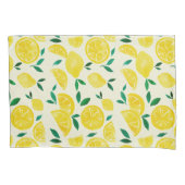 水の色レモン – 黄色と緑 枕カバー (正面)