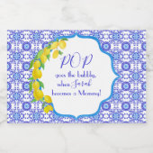 水の色レモンAmalfiベビーシャワーポップ・アートの スパークリングワインラベル (シングルラベル)