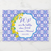 水の色レモンAmalfi赤ちゃんシャワーバブポップ・アートのリー リキュールボトルラベル (シングルラベル)