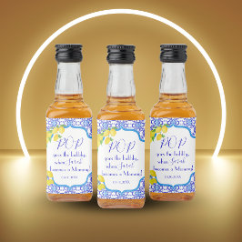 水の色レモンAmalfi赤ちゃんシャワーバブポップ・アートのリー リキュールボトルラベル