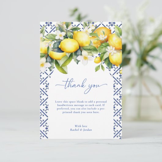 水の色レモ地中海のンイタリアン結婚ズ サンキューカード (スタンド正面)