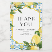 水の色レモ地中海のン結婚ズありがとう ワインラベル (シングルラベル)