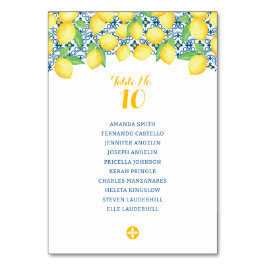 水の色レモ地中海のン結婚タイル テーブルナンバー