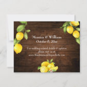 水の色レモ結婚ンスの詳細オン木素朴材 セーブザデート (裏面)