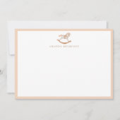 水の色ロッキングホース赤ちゃんシャワーありがとう ノートカード (正面)