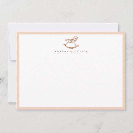 水の色ロッキングホース赤ちゃんシャワーありがとう ノートカード (正面)