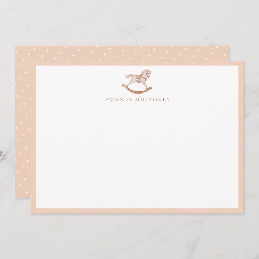 水の色ロッキングホース赤ちゃんシャワーありがとう ノートカード (正面/裏面)