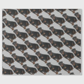 水の色ロットワイラードッグペット動物おもしろいアート ラッピングペーパー (フラット)