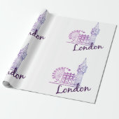 水の色ロンドン、ビッグベン ラッピングペーパー (アンロールド)