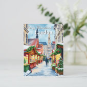 水の色ロンドンUKクリスマスマーケットヴィンテージ ポストカード (スタンド正面)