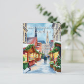 水の色ロンドンUKクリスマスマーケット旅行 ポストカード (スタンド正面)