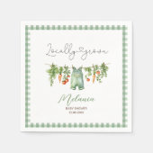 水の色ローカルで育った赤ちゃんシャワー紙プラット スタンダードカクテルナプキン (正面)