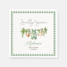 水の色ローカルで育った赤ちゃんシャワー紙プラット スタンダードカクテルナプキン