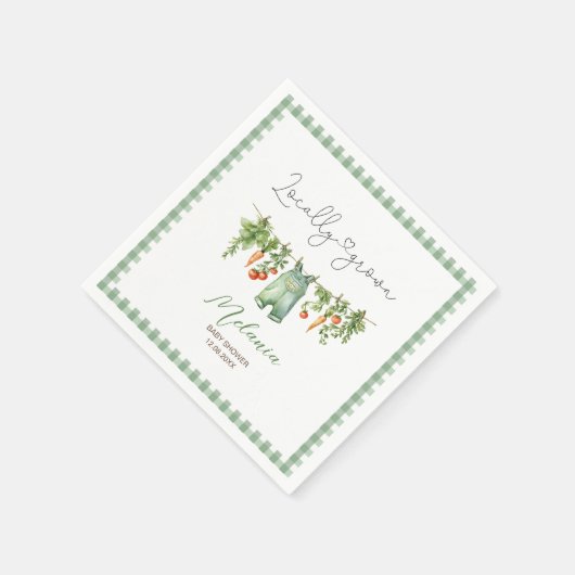 水の色ローカルで育った赤ちゃんシャワー紙プラット スタンダードカクテルナプキン (角)