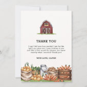 水の色ローカルで育った野菜ベビーシャワー サンキューカード (正面)