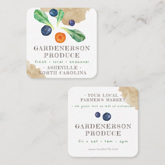 水の色ローカル生産スタンドスクエアビジネスCa スクエア名刺 (正面/裏面)