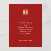 水の色ロータス中国のウェディング日付を保存 エンクロージャーカード (裏面)