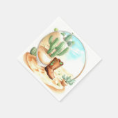 水の色ワイルドウエストボーイベビーシャワー スタンダードカクテルナプキン (角)