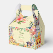 水の色ワイルドフォレスト動物子供の誕生日 フェイバーボックス (裏面サイド)