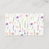 水の色ワイルドフラワーおむつラッフルベビーシャワー エンクロージャーカード (裏面)