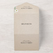 水の色ワイルドフラワーのデイジー結婚すべて オールインワン招待状 (外側)