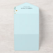 水の色ワイルドフラワーのデイジー結婚すべて オールインワン招待状 (外側)