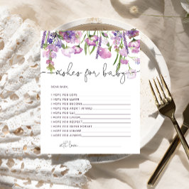 水の色ワイルドフラワーの願いベビーカード