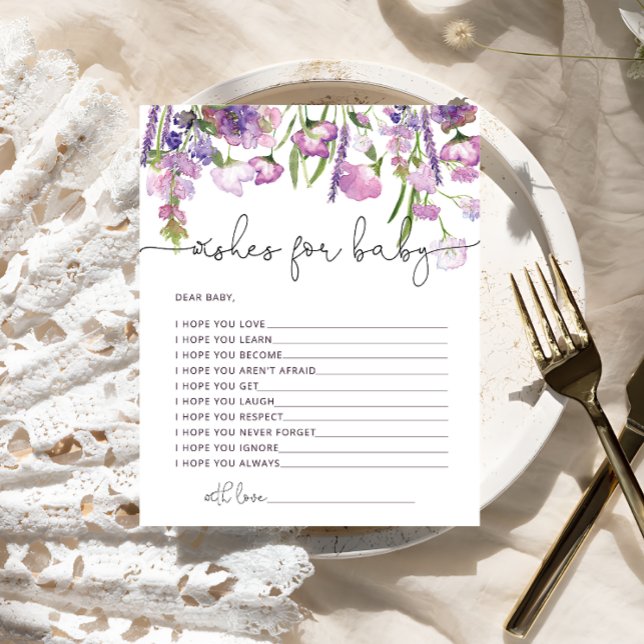 水の色ワイルドフラワーの願いベビーカード (クリエイターアップロード済み)