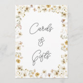 水の色ワイルドフラワーウェディングカード&ギフトサイン (正面)